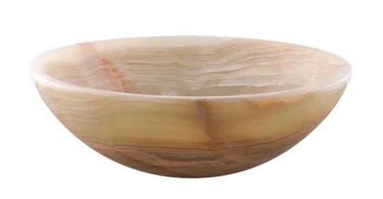Carved onyx stone vessel sink