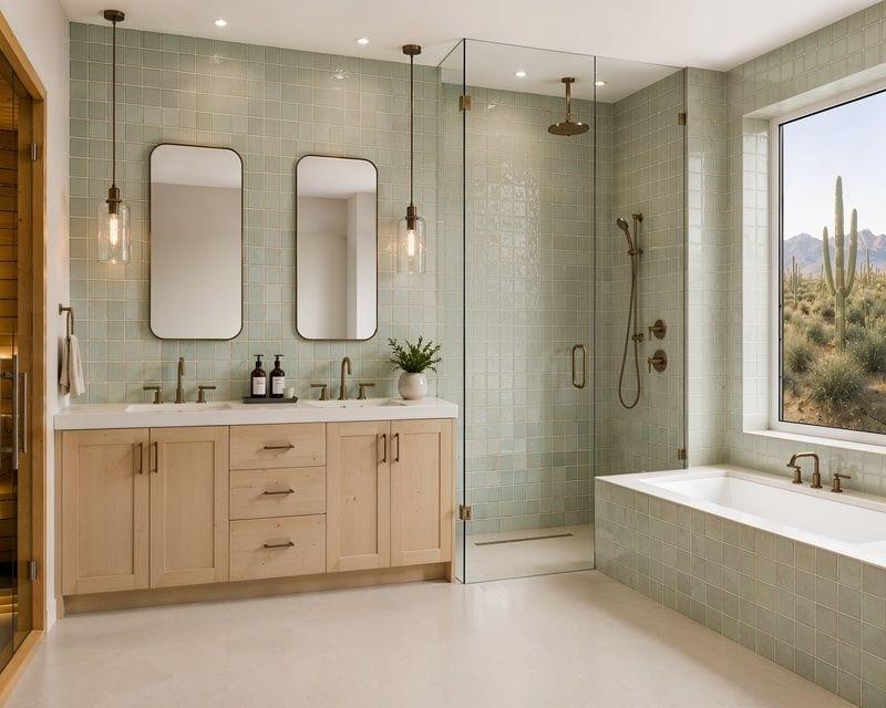 ELEMENT by SENERGY360 master bath with walk-in shower and lead-free tile