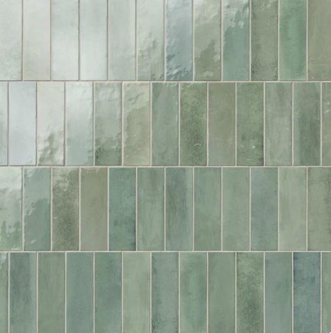 Recycled ceramic tile in sage green