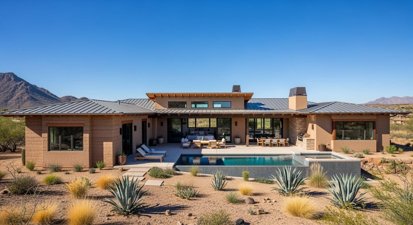 ELEMENT by SENERGY360 #2, 2,500 sq ft holistic home exterior in the ELEMENT by SENERGY360 wellness community north of Tucson, Arizona