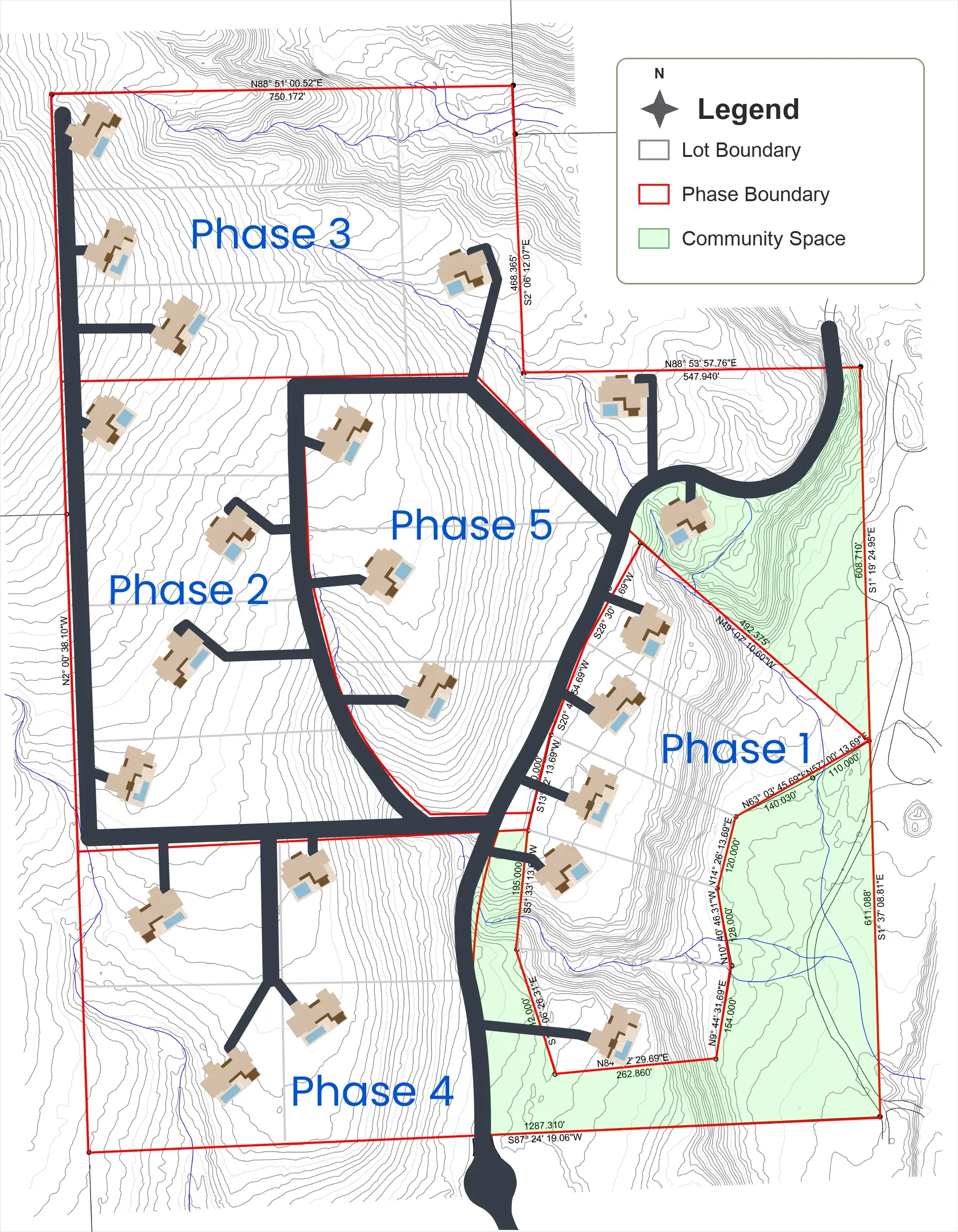 Master site plan of the ELEMENT by SENERGY360 wellness community north of Tucson, Arizona