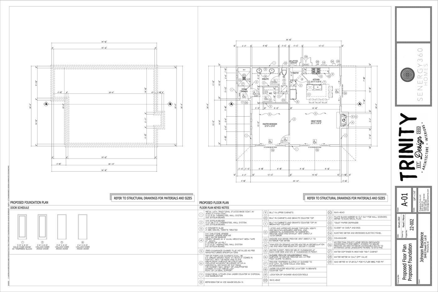 Casita plans: single-level guest casita floor plan, Catalina AZ