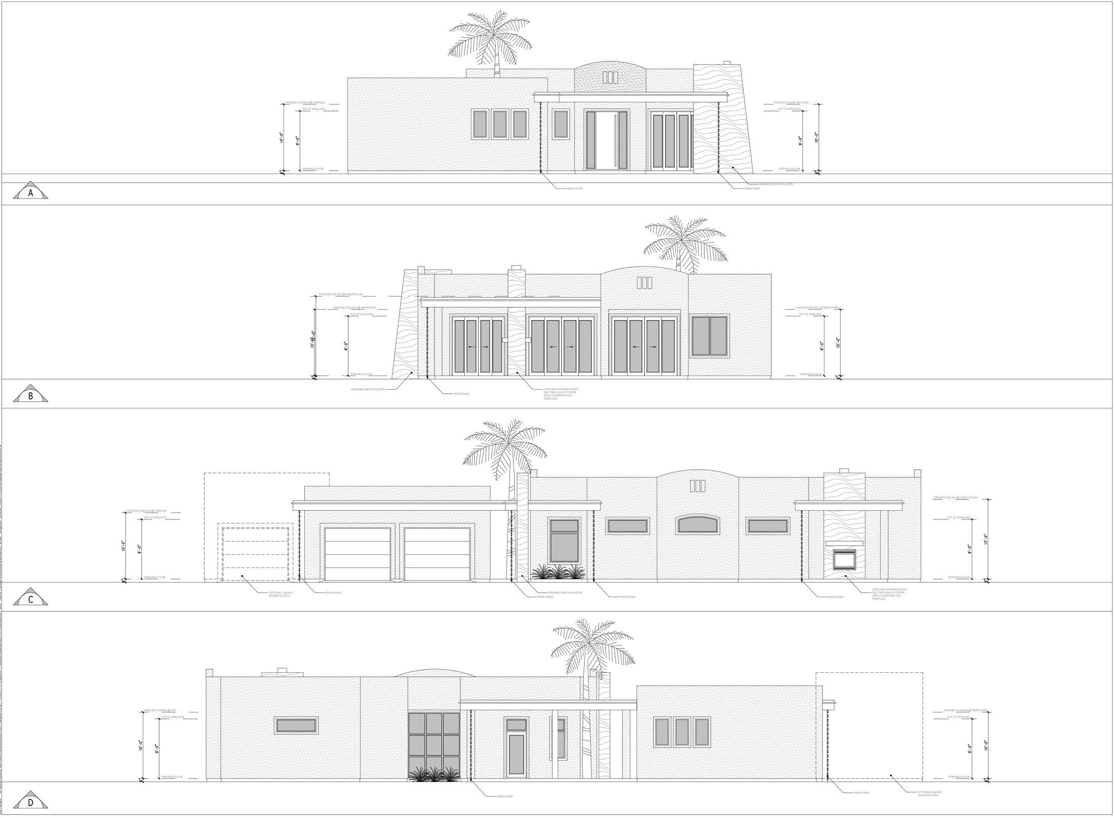 ELEMENT ONE exterior elevations, all four sides