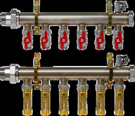 Brass manifolds with individual shutoff valves for each fixture run