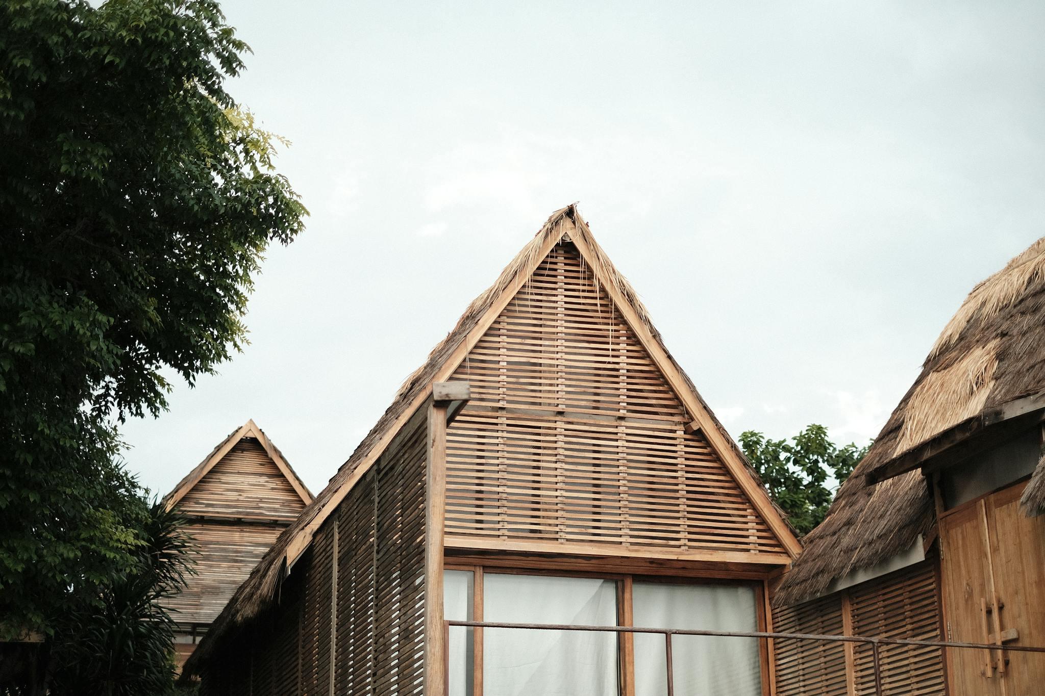 scenic view of traditional wooden houses with