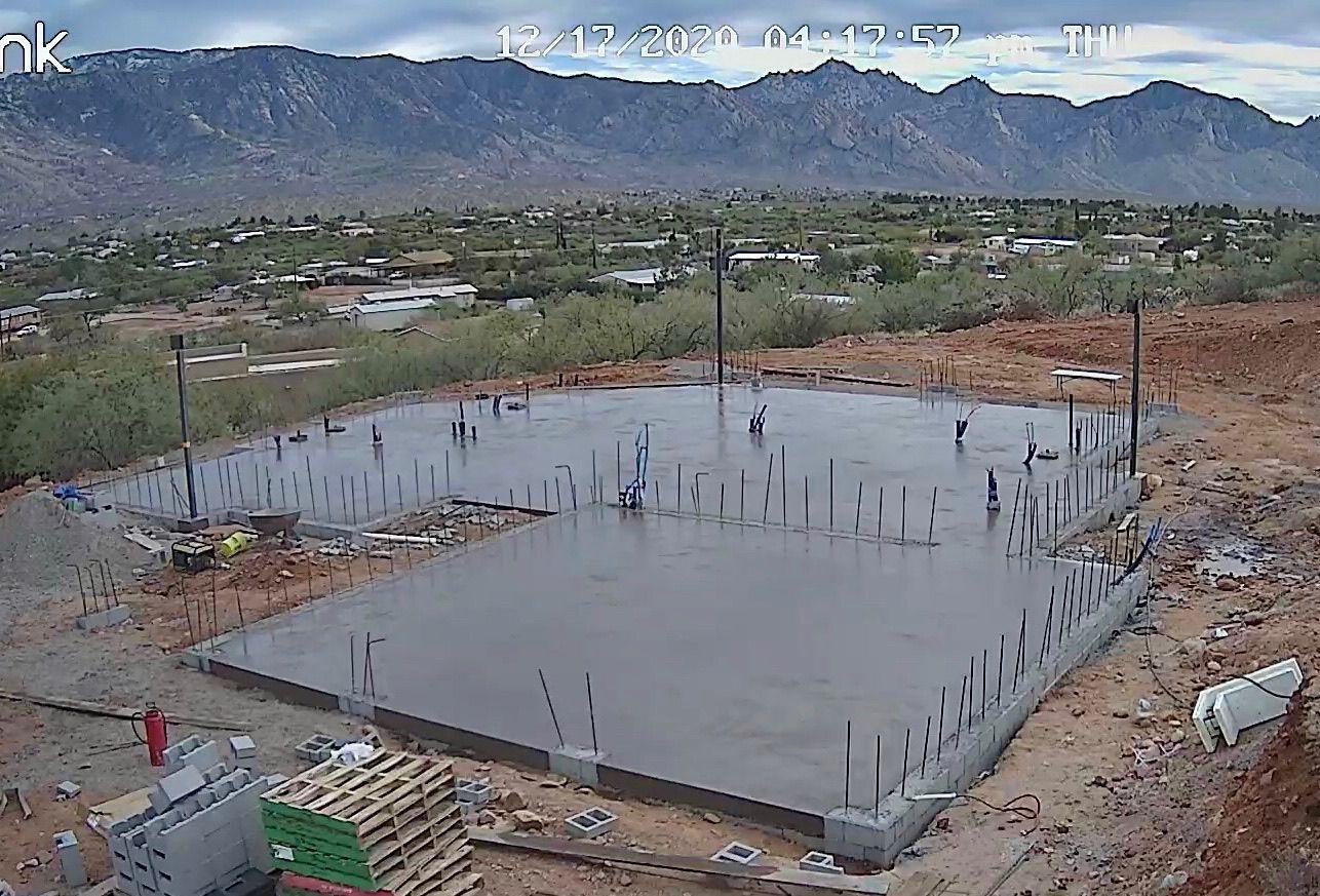 The finished slab with wall rebar standing