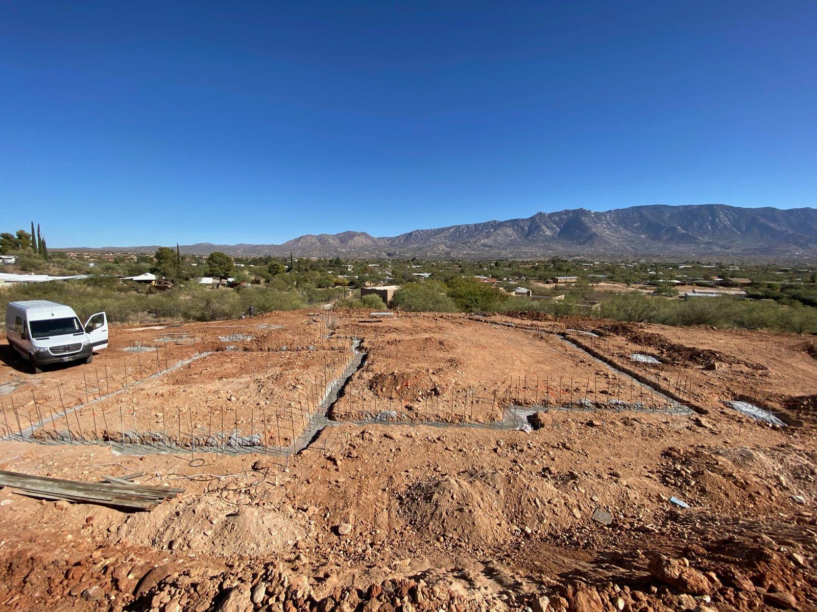 Slab formwork laid out on the pad