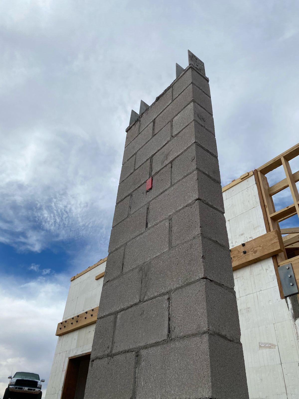 Block column rising at the entry
