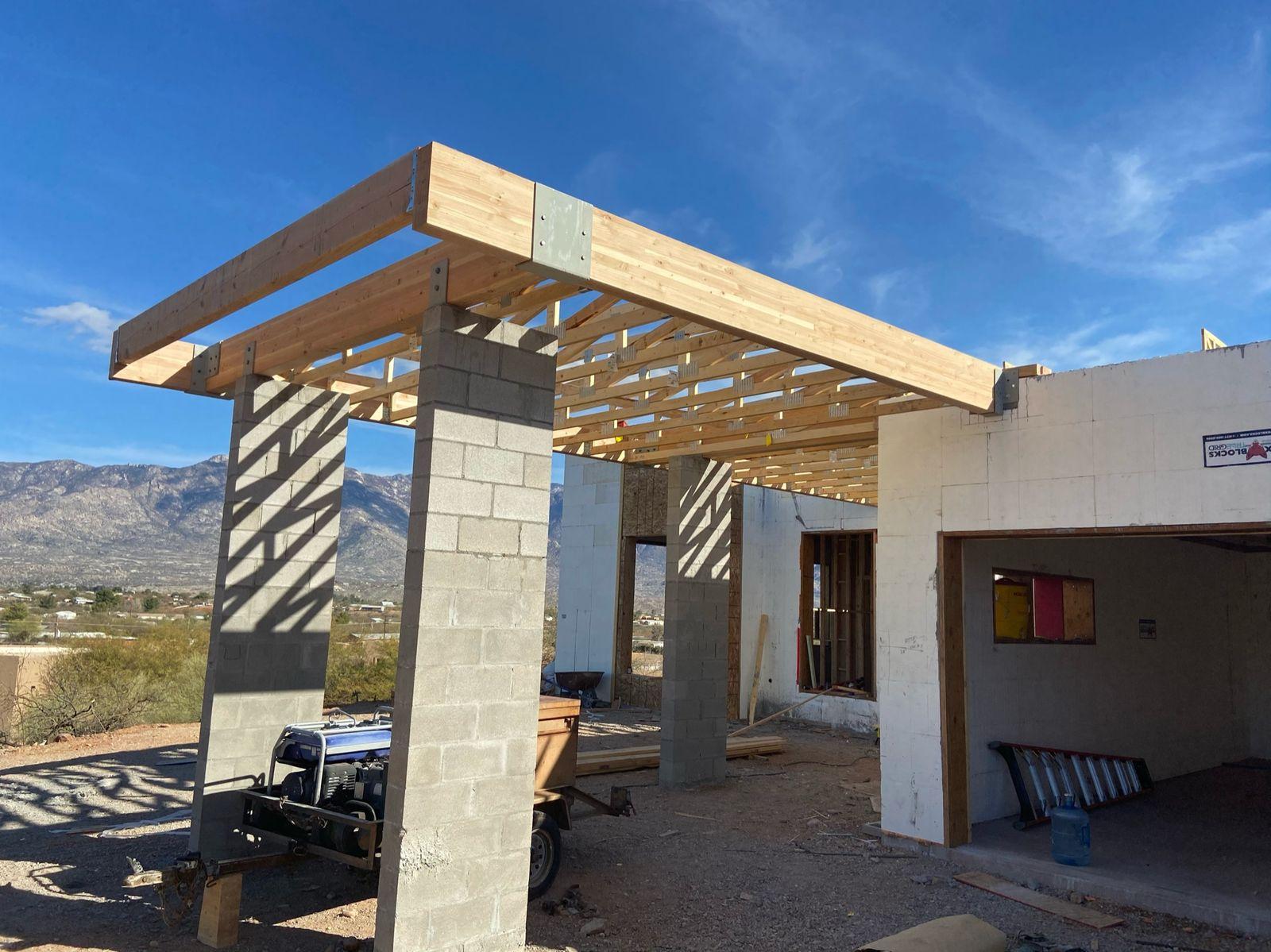 Framing for the entry canopy