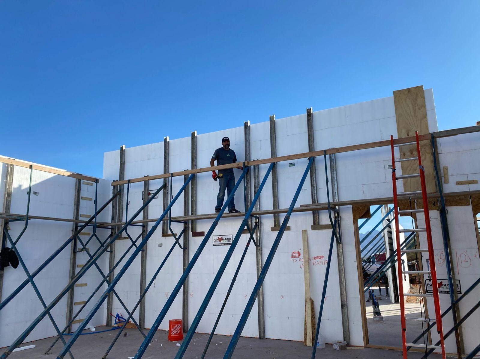 Tall braced ICF wall