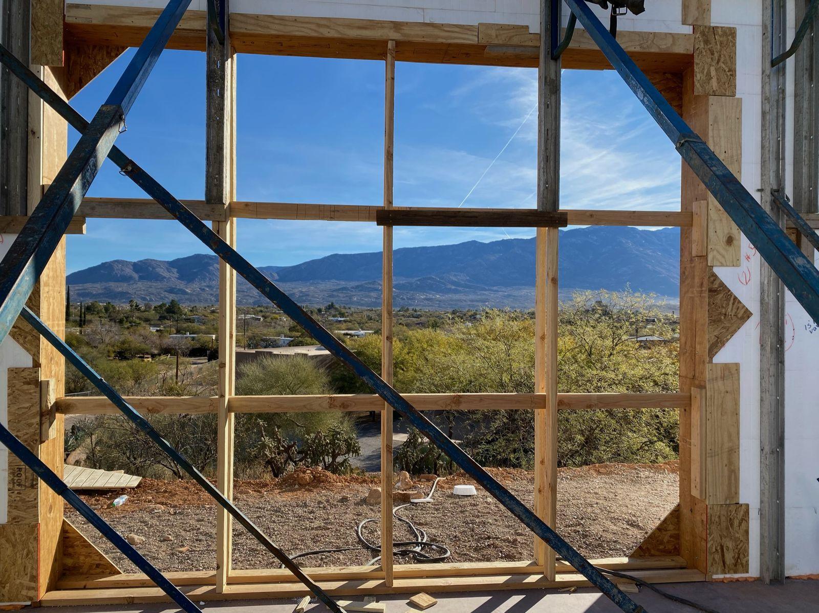 Wood window bucks set into the ICF walls