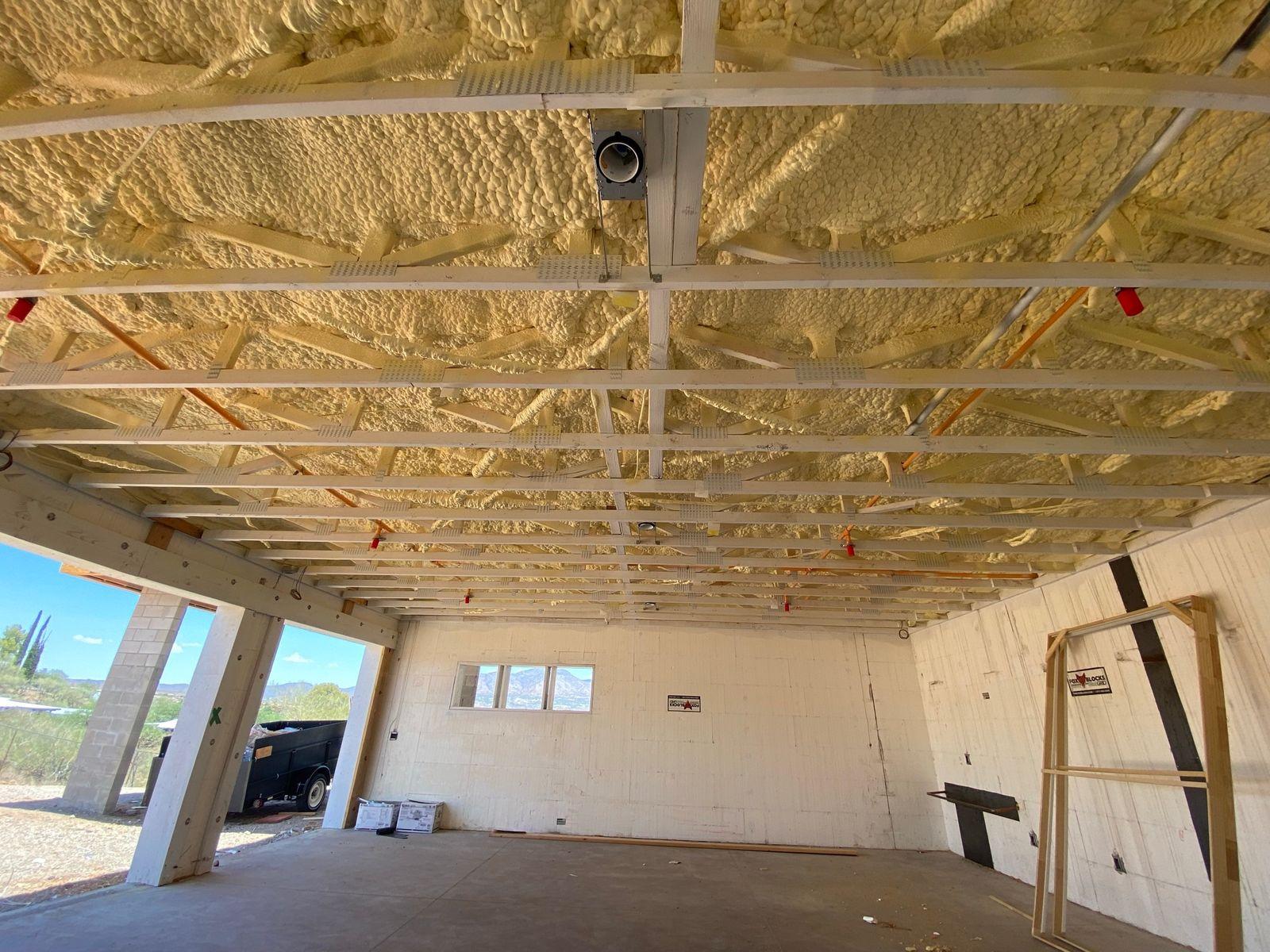 Spray foam sealing the roof deck