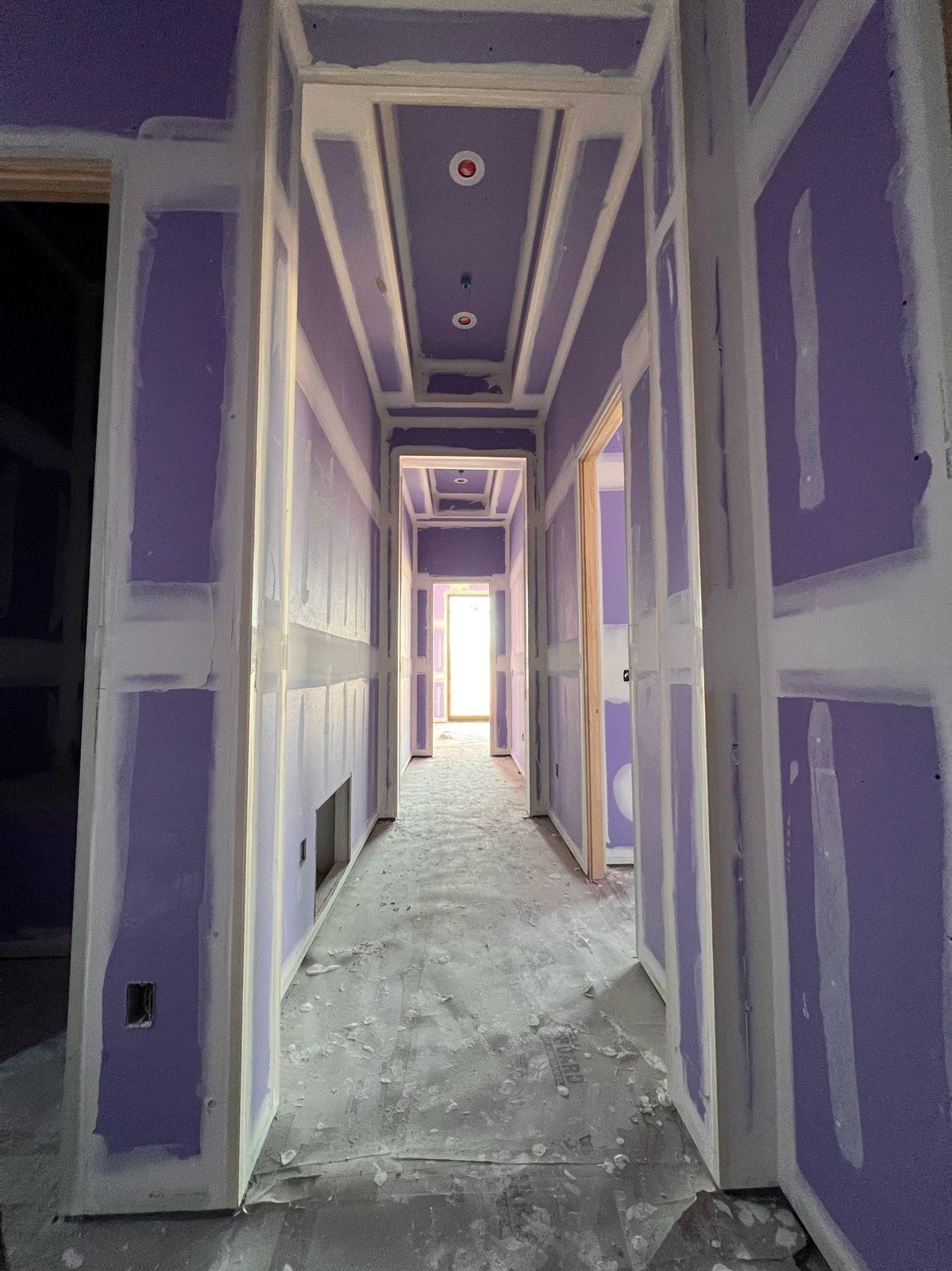 Hallway in drywall