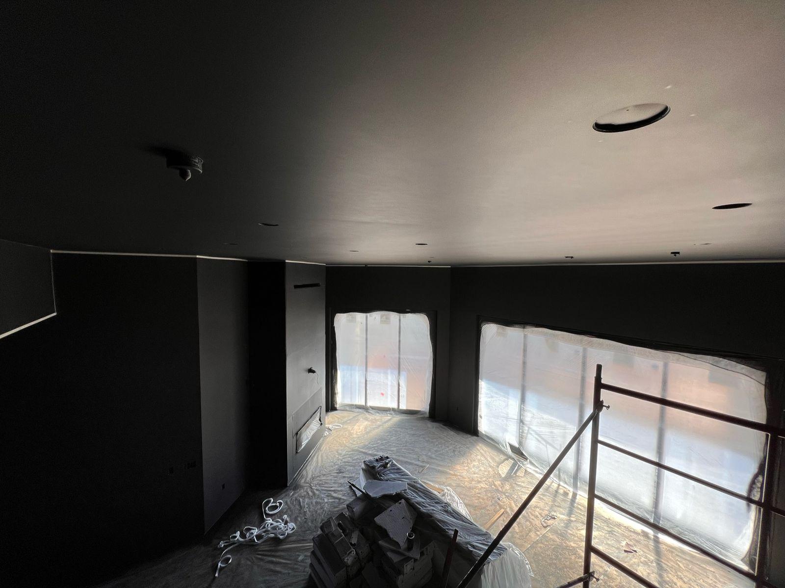 Room coated in black shielding paint