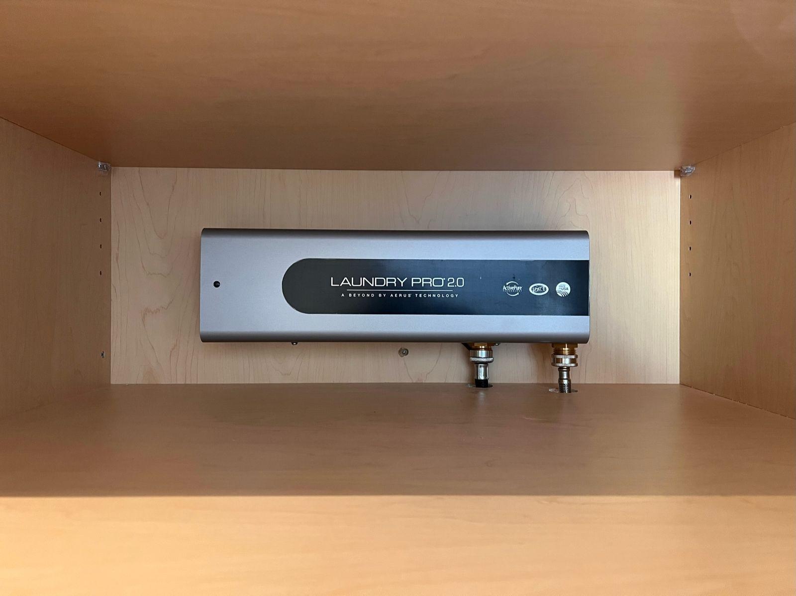 Laundry Pro 2.0 unit in the laundry cabinet