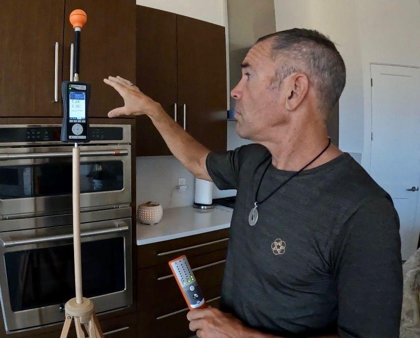 Brian Johnson testing in the kitchen