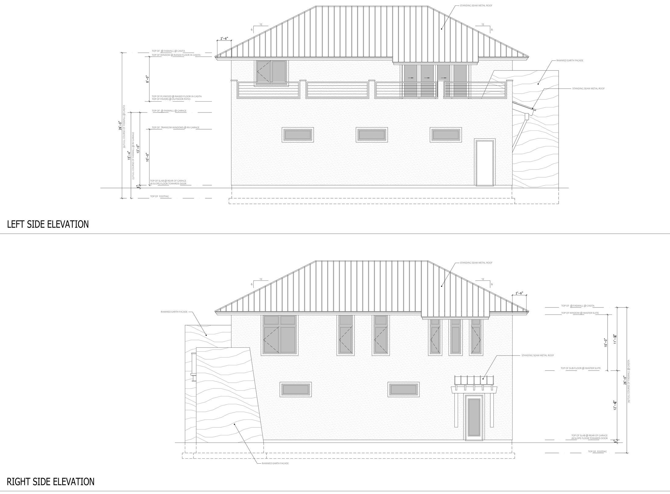 Shop and ADU left and right side elevations