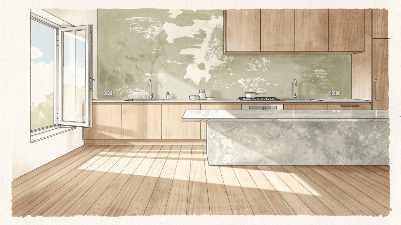 Kitchen in a SENERGY360 healthy home built with low-VOC materials